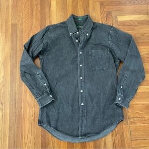 J. Crew Men’s Washed Black Denim Outdoor Button-Down Shirt